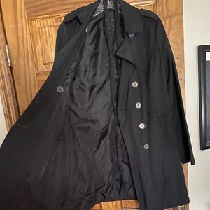 Black Express Trench Coat with Silver Buttons